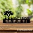 thumbnail image 4 of Craftnamesign Custom Wooden Data Scientist Desk Name Plate, Scientist Metal Nameplate for desk, 4 of 5