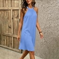 thumbnail image 4 of QUNYINEY Blue Summer Dresses for Women Plus Size A Line Sleeveless Midi Sundress Vacation Crew Neck Loose Fit Casual Dresses, 4 of 8