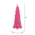 thumbnail image 2 of Vickerman 4.5' Flocked Pink Pencil Fir Artificial Christmas Tree, Pink Dura-lit LED Lights, 2 of 2