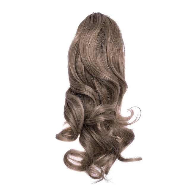 Long Hair Bun Wig PonyTail High Temperature Silk Fiber Clip 17 Inch