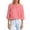 Pink, variant on Women's Round Neck 3/4 Sleeve Pleated Front Tunic Blouse Dressy Casual Summer Top