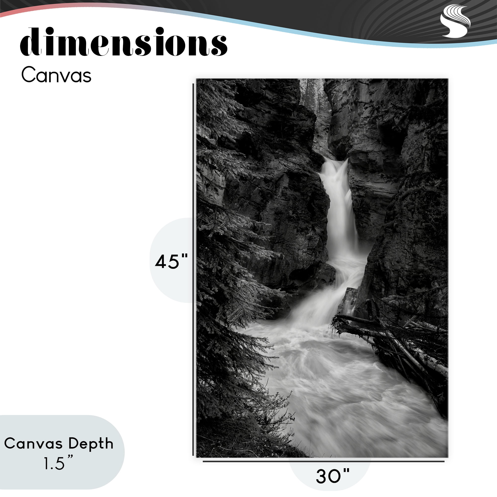 Stupell Industries Banff National Park Waterfall Canvas Wall Art, design by Jon Evan