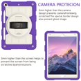 thumbnail image 4 of Allytech Shockproof Case for Apple iPad 9th 8th 7th Generation, iPad 10.2" 2021/2020/2019 Case, Rugged Shoulder Strap Rotating Stand Shoulder Strap Kids Friendly BumperCase - Purple, 4 of 7