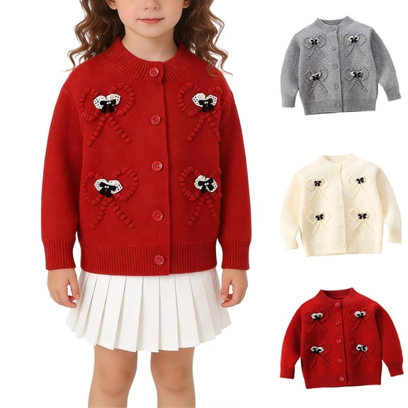 Cowsor Boys Girls Big Kids Versatile Knit Cardigan Warm Long Sleeve Open Front Sweater Jacket for Daily School Wear
