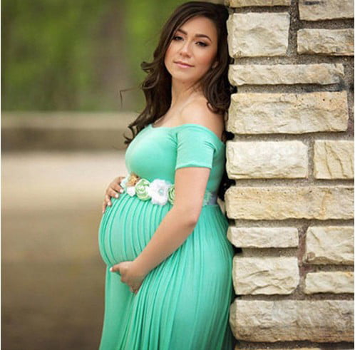 Black Maternity Top Teal Green Aqua Design Preganancy Pregnant Blouse Mint Blue 