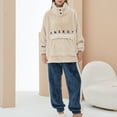 thumbnail image 4 of SWSMCLT Women's Cute Pajama Set Flannel Long Sleeve Pant2 Piece Pj Fleece Warm Fuzzy Winter Beige X-Large-XX-Large, 4 of 4
