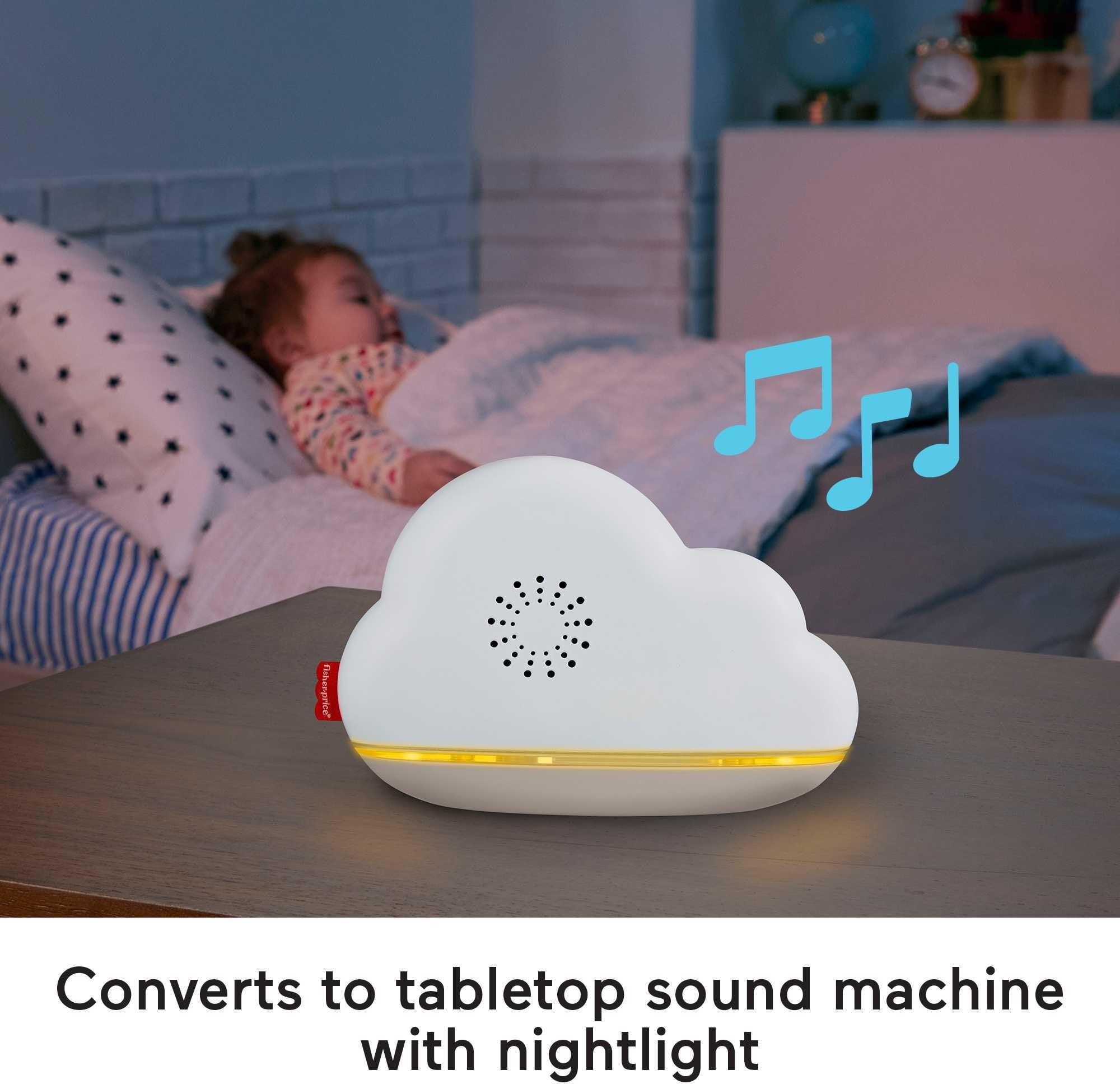 Fisher-Price Calming Clouds Mobile & Soother Infant to Toddler Sound Machine with Music, White