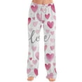 thumbnail image 5 of Hearthz Valentines Pajamas for Women Pants Love Heart Print Pajama Pants Woman Drawstring Wide Leg Womens Lounge Pant, 5 of 5