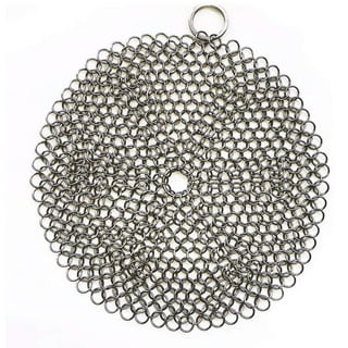  Cast Iron Cleaner Chainmail Scrubber, Chain Mail Scrubber with  Silicone Insert, 316L Stainless Steel Chainmail for Cast Iron Skillet,  Dutch Oven, Cookware, Kitchen Cleaning Accessory, Dishwasher Safe : Health  & Household