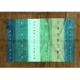 thumbnail image 1 of Ahgly Company Machine Washable Indoor Rectangle Abstract Turquoise Blue Contemporary Area Rugs, 4' x 6', 1 of 4