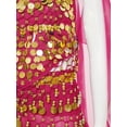 thumbnail image 6 of YONGHS Girls Princess Belly Dance Costume Halloween Crop Top with Pants Head Veil Waist Chain Set Hot Pink 5-7, 6 of 7