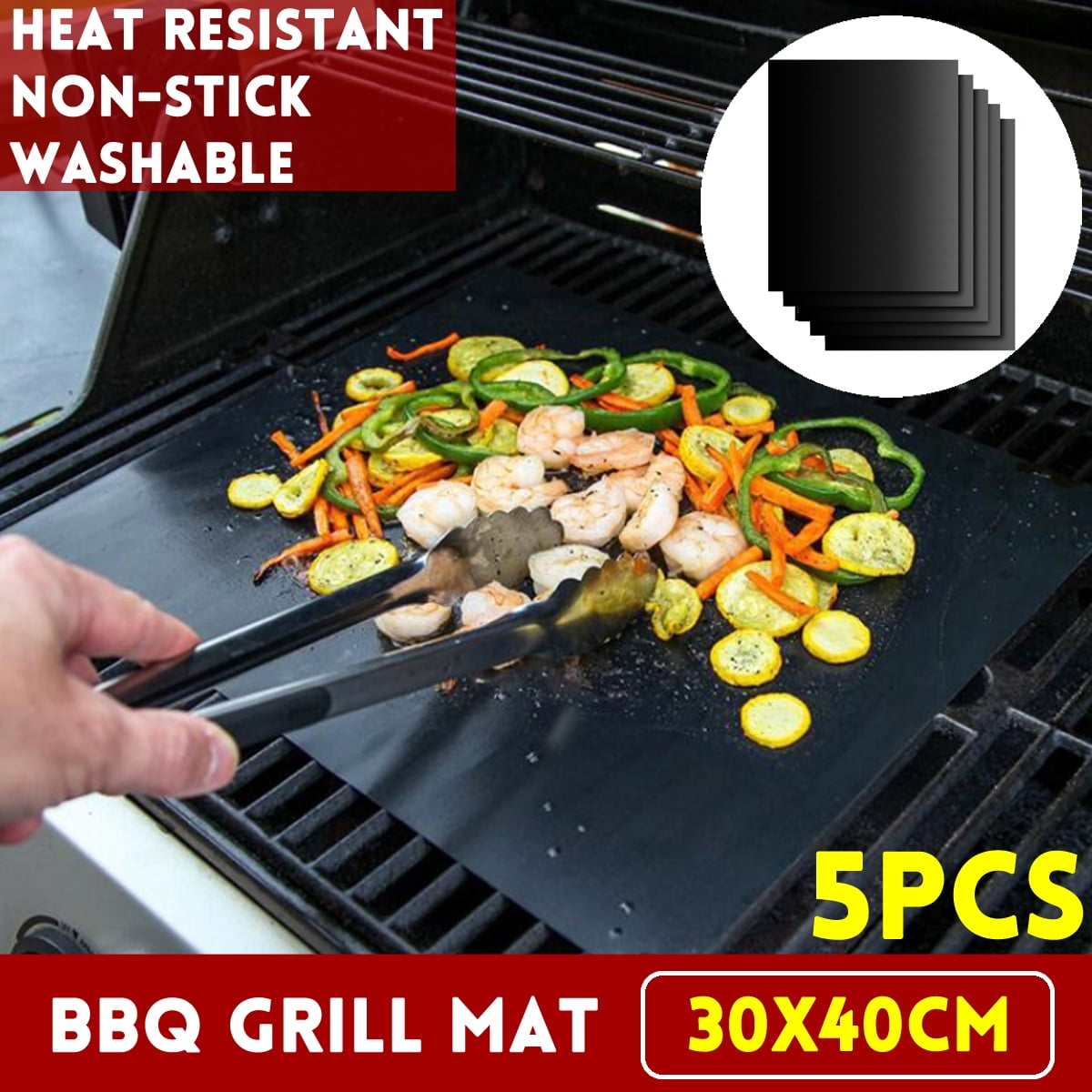 BBQ Grill Mat Barbecue outdoor Baking Non-stick Pad Reusable Cooking Heat Resist 