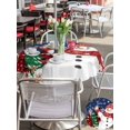 thumbnail image 4 of Outdoor Tablecloth with Umbrella Hole and Zipper, Navy Blue Snowman Christmas Round Table Cloth 54 Inch Waterproof Tablecloth, Snowflake Xmas Tree Winter Elk Picnic Table Cover for Patio Camping, 4 of 7