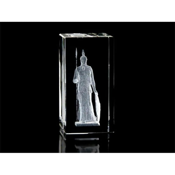 Asfour Crystal 1159-100-62 4 L x 2 H x 2 W in. Crystal Laser-Engraved Greek Warrior Miscellaneous Laser-Cut