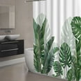 thumbnail image 3 of Green Shower Curtain for Bathroom Tropical Leaves Plant Bath Decor 72 x 72 Inch with 12 Hooks, 3 of 7