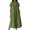 Army Green, variant on Laqbezok Women's Casual V-Neck Long Dress, Short Sleeve Solid Color Loose A-Line Gown, Soft Breathable Summer Dress with Side Pockets