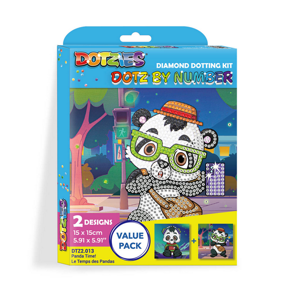 Diamond Dotz Dotzies Panda Time! Diamond Painting Kits for Adults - Kids Diamond Art Kits a Relaxing Creative Craft Kit with Dotz Gems 5.9x5.9