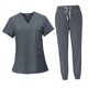 thumbnail image 1 of Uniforme médico y pantalones,Conjunto de uniforme médico para mujer con múltiples bolsillos y escote en V,Camiseta y pantalones de uniforme médico,lavables a máquina,cómodos,Ropa de, 1 of 8