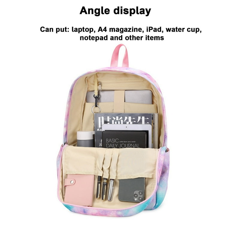 Cute Lightweight Water Resistant Backpack for Teen Girls School Backpack with Lunch Bag