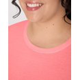 thumbnail image 4 of Hanes Women's Long Sleeve Scoop-Neck Cotton T-Shirt (Plus Size) Briny Pink 2X, 4 of 5