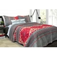 thumbnail image 1 of Alamode Home Courtepointe NEVEDA Rouge Couvre-Lit Grand Lit 88"X88 Pouces, 1 of 1