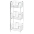 thumbnail image 7 of mDesign Steel Freestanding 3-Tier Storage Organizer Tower with Baskets - Chrome, 7 of 7