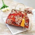 thumbnail image 5 of Jiibva Retro Shoulder Chain Messenger Clutch Chinese Style Embroidered Jacquard Women's Evening Bags, 5 of 7