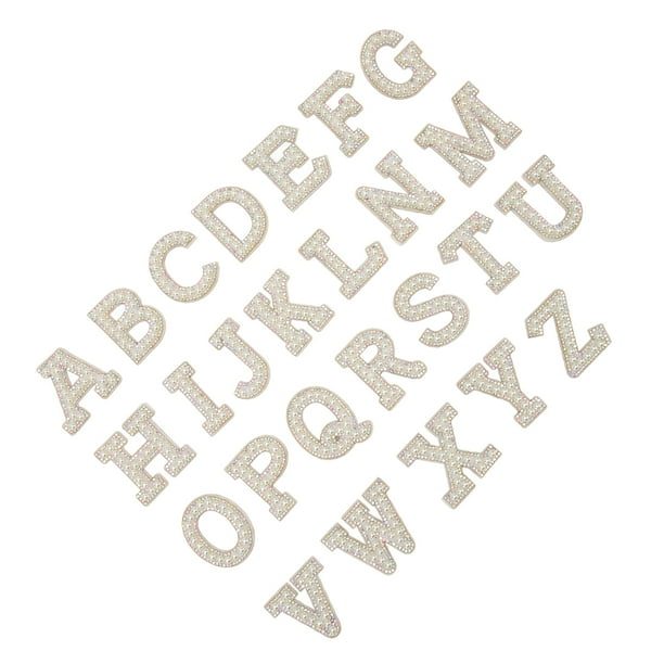 Parches Para Sombreros, Parches Para Planchar, 26 Piezas, Estilo De Letras, Fácil De Usar, Brillantes Diamantes De Imitación, Perlas De Imitación Para Chaqueta