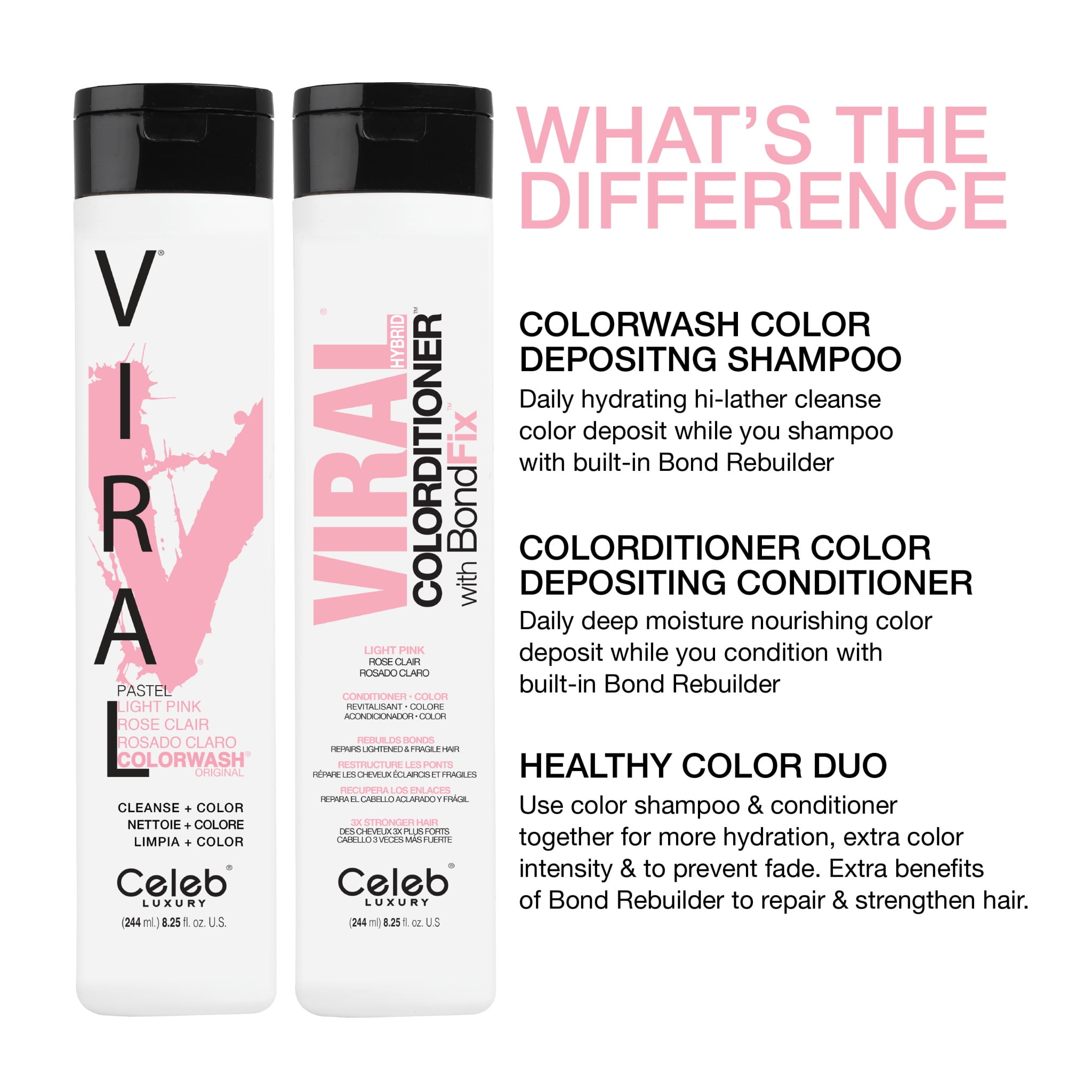 Celeb Luxury Viral Light Pink Color Wash Professional Hair Coloring Tool Kit