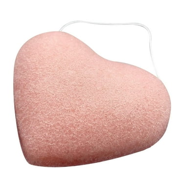 Face Sponges for Cleansing and Exfoliating Premium Pink Clay Heart Natural Organic Soft Reusable for Sensitive Skin