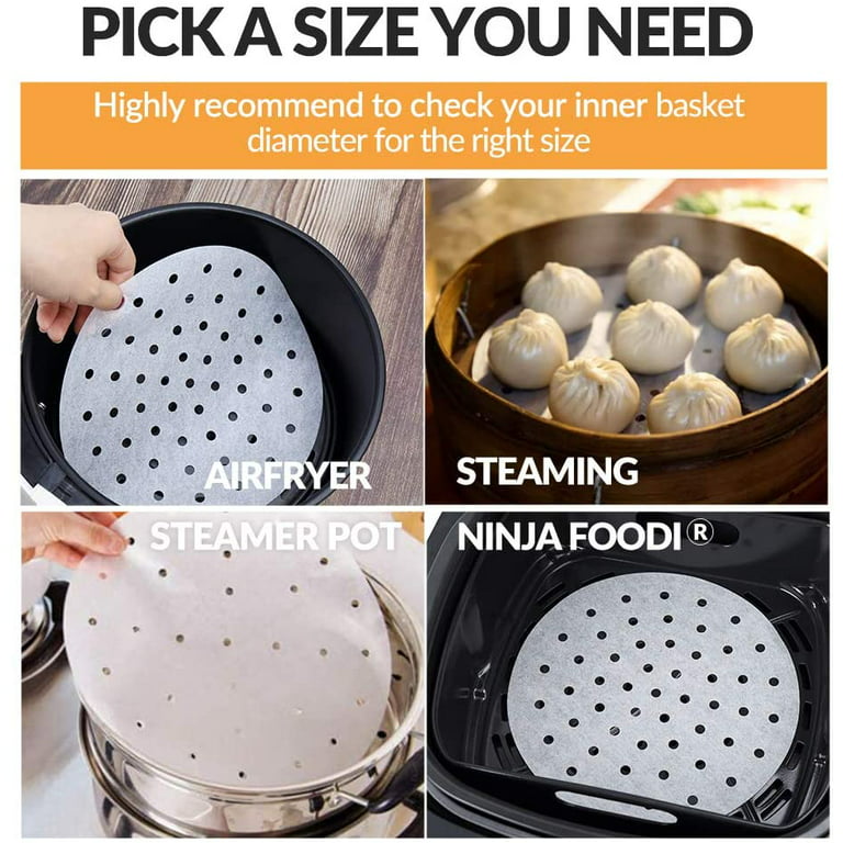 100-Pack 8 Inch Non-Stick Air Fryer Liners, Parchment Paper Sheet, Bamboo  Steamer Liners, Pack - Kroger
