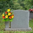 thumbnail image 6 of Gytml Artificial Rose Bouquet Long Lasting Fake Silk Grave Memorial Flowers, Sympathy Funeral Cemetery Flower Gift For Loved Ones Tombstone Outdoor Decor(Orange-42Cm), 6 of 6