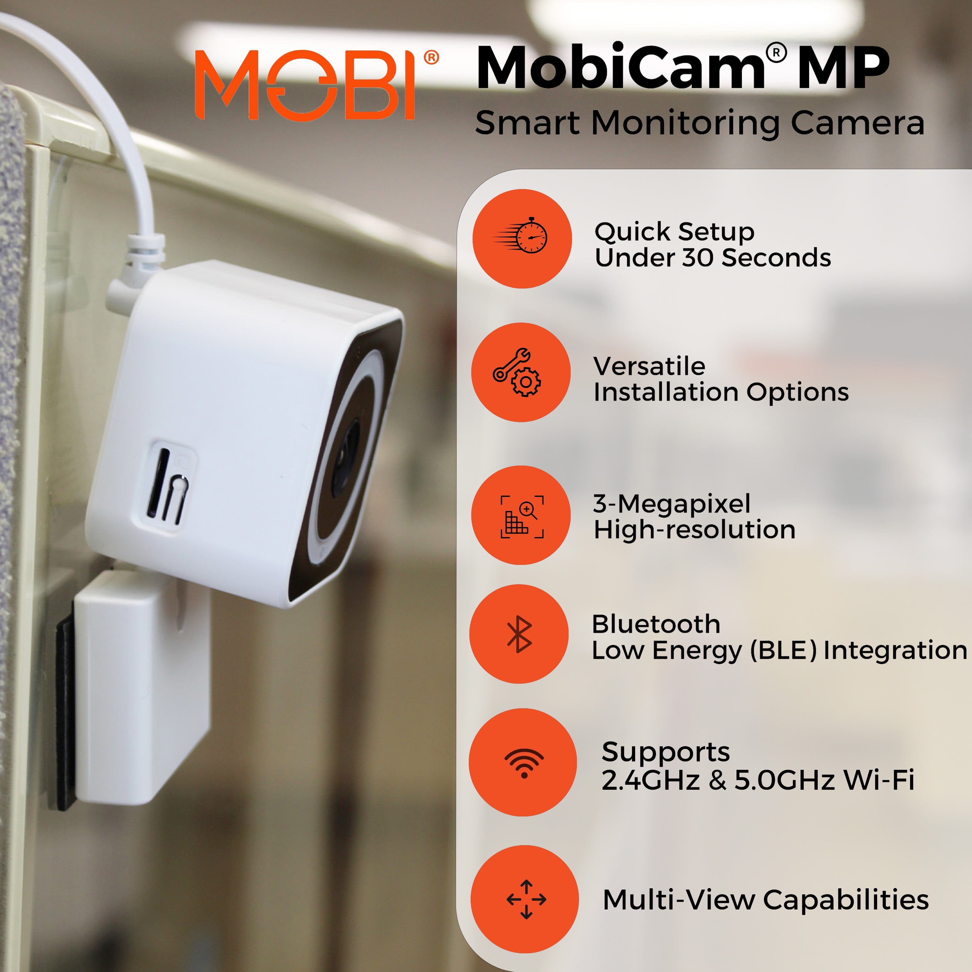 MobiCam MP Smart Baby & Nursery Monitoring Camera with Dual band and BLE Connectivity