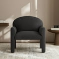 thumbnail image 3 of BELLEZE Set of 2 Modern Accent Chair with Rubber Wood Legs, Comfortable Upholstered Armchair with Arched Design for Living Room, Bedroom, or Office - Oslo (Gray), 3 of 7