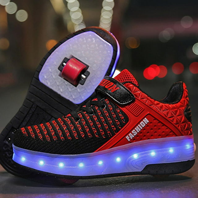 Chaussures à Roulettes Rechargeables Usb pour Enfants Espadrilles Mode Led pour Garçons Filles Enfants