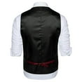 thumbnail image 4 of Yusimy Men's Medieval Punk Single-Breasted V-Neck Suit Vest Waistcoat Vintage Punk Style, 4 of 5
