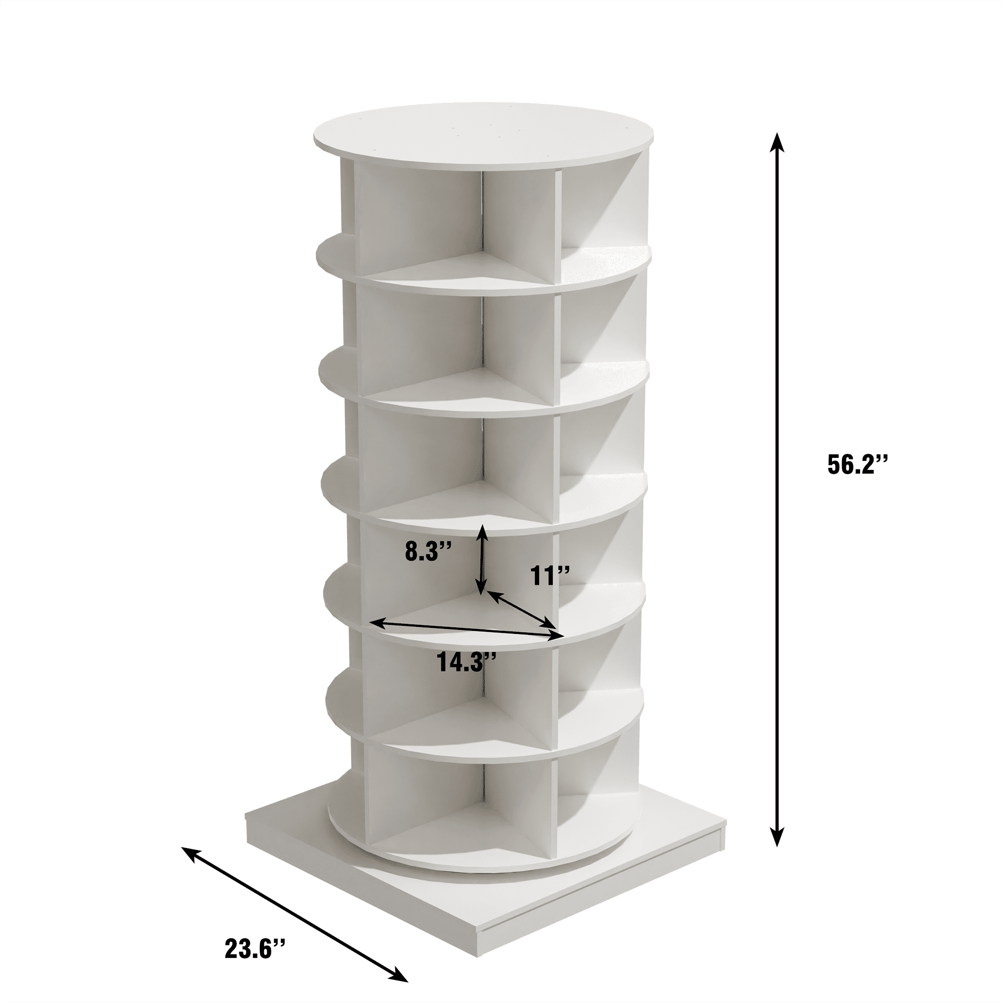 Miniyam 360° Rotating Shoe Rack, 6-Tiers Shoe Rack Organizer for Entryway, White