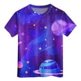 thumbnail image 4 of ZTKWD Boys Girls Kids Shirts Tops Short Sleeve Starry Sky Galaxy Print for Teen and Kids 6-16 Years, 4 of 4