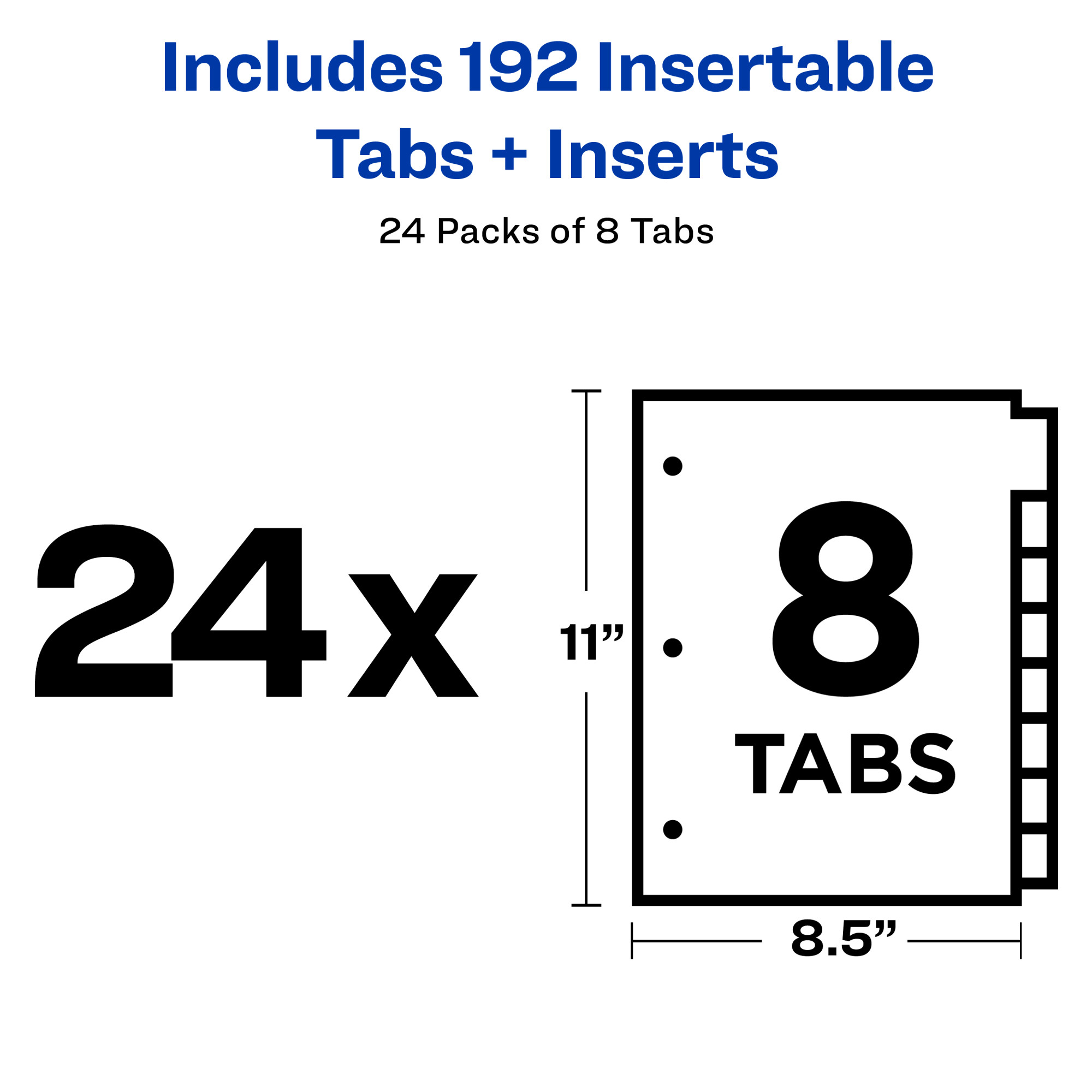 Avery Big Tab Insertable Dividers, 8 Clear Tabs, 24 Set Value Pack - image 5 of 8