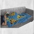 thumbnail image 5 of Wanderlust Soft Flannel Fleece Throw Blanket, Flat Map of World Animals Living in Different Parts of Continents, Cozy Plush for Indoor and Outdoor Use, 60" x 80", Blue Pale Orange Brown, by Ambesonne, 5 of 5