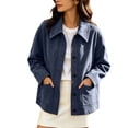 thumbnail image 3 of Gamivast Faux Suede Shacket for Women-Button Down Jacket Collared Long Sleeve Fall Outerwear Coat with Front Pockets, 3 of 7