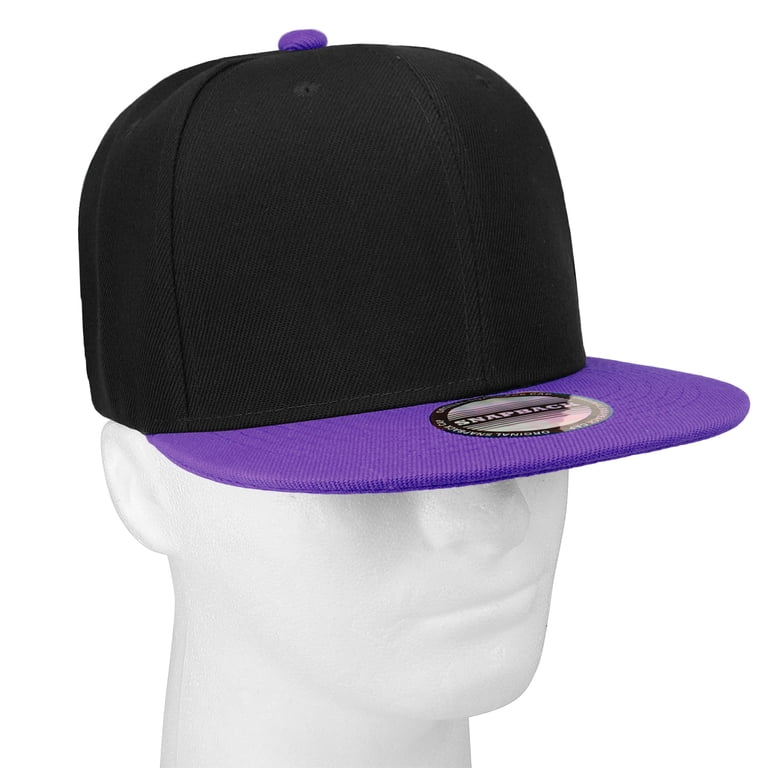 Falari Snapback Hat, Plain Black Purple, Hip Hop Style  display picture 3