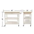 thumbnail image 2 of Visentor Kitchen Island Cart with Wheels, 3 Tier Rolling Utility Kitchen Cart with 1 Drawer, 2 Shelves & Towel Rack, 40 Inch, White, 2 of 8