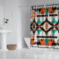 thumbnail image 2 of Waterproof Boho Orange Blue Geometry Pattern Shower Curtain 72x72 Inch Boho Style Polyester Unique Shower Curtain for Bathroom Hotel Home Decor with 12 Plastic Hooks, 2 of 5