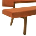 thumbnail image 5 of Channell Wood Dining Bench in Walnut Finish with Orange Fabric, 5 of 5