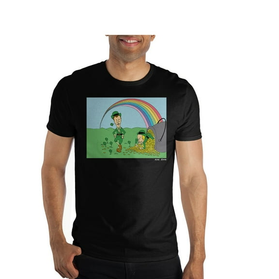 Beavis and Butthead Cartoon Characters Mens Black Graphic Tee Shirt-M