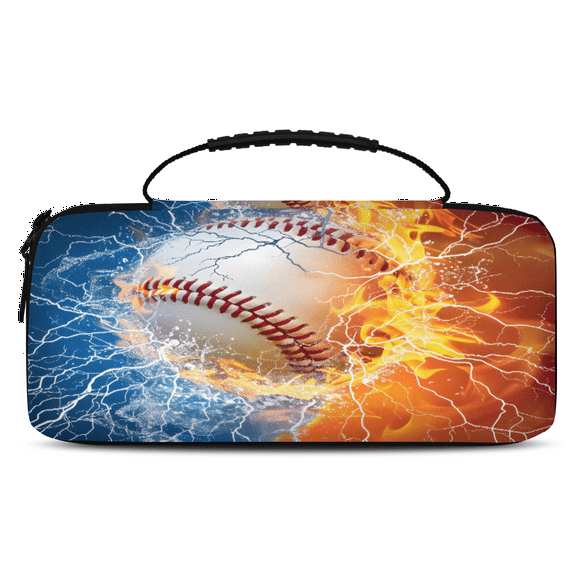 Herdesigns Baseball Sports Theme Carry Case Compatible for Nintendo Switch OLED Model 2021/Switch 2017, Protective Travel Switch Carrying Case with 20 Game Card Slots for Switch Console & Accessories
