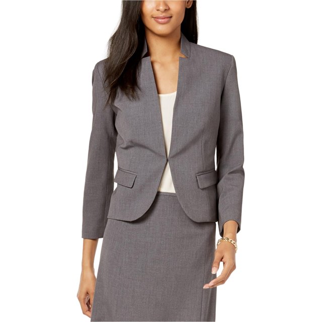 Nine West Mujer Kiss-Front Blazer Chaqueta, Gris, 8