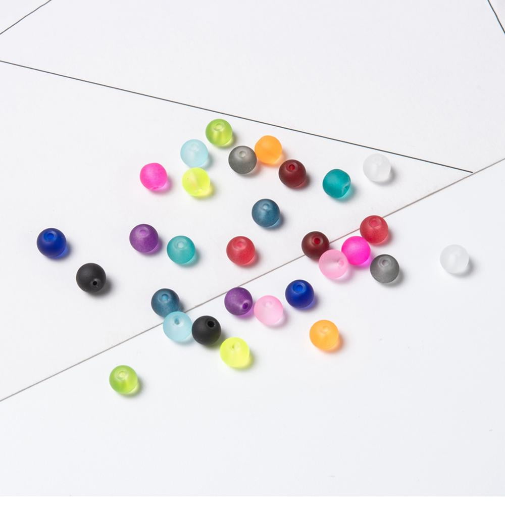 24 colors Transparent Glass Beads for Beading Jewelry Making Frosted Round Mixed color 6mm Hole: 1.3~1.6mm about 70pcs/color 24 colors 1680pcs/box