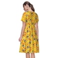 thumbnail image 2 of Bixox Robe d'Été à Manches Courtes pour Femmes Robe Ample Longueur Genou avec Poches-Honeycombs, 2 of 7